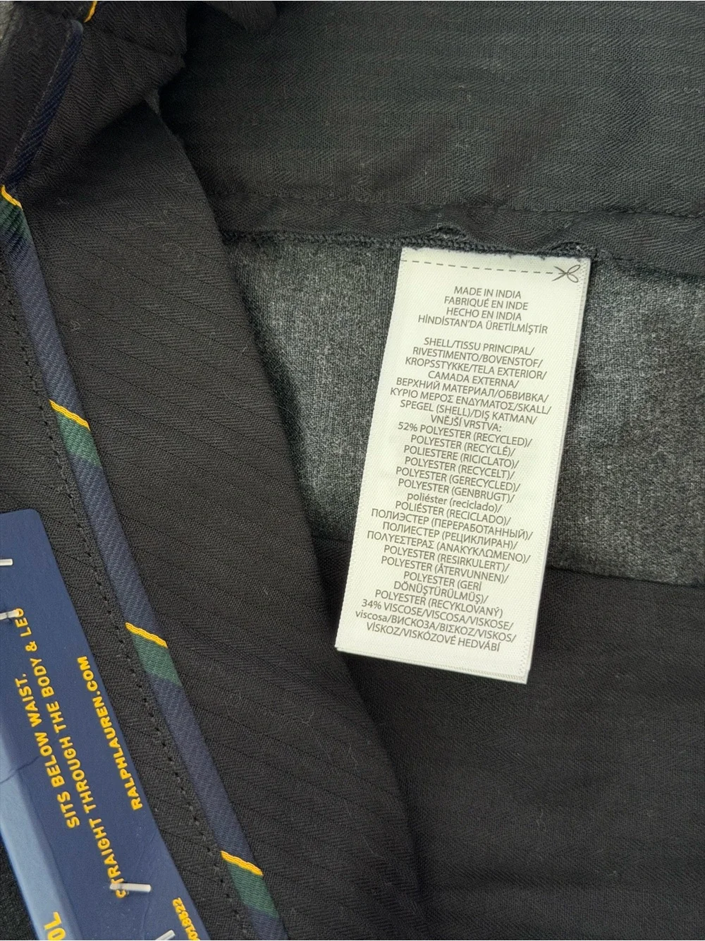 NWT Polo Ralph Lauren Manhasset Stretch Straight Fit Pants Gray 34x30